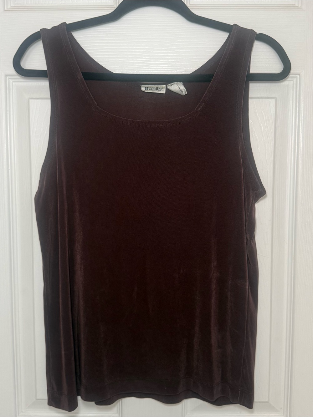 Velvet Sleeveless Tank Top - Brown